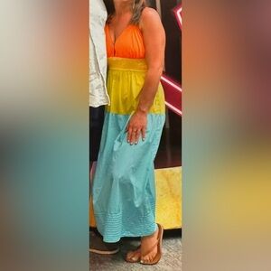 Adelyn Rae Bright Orange Spaghetti Strap Dress